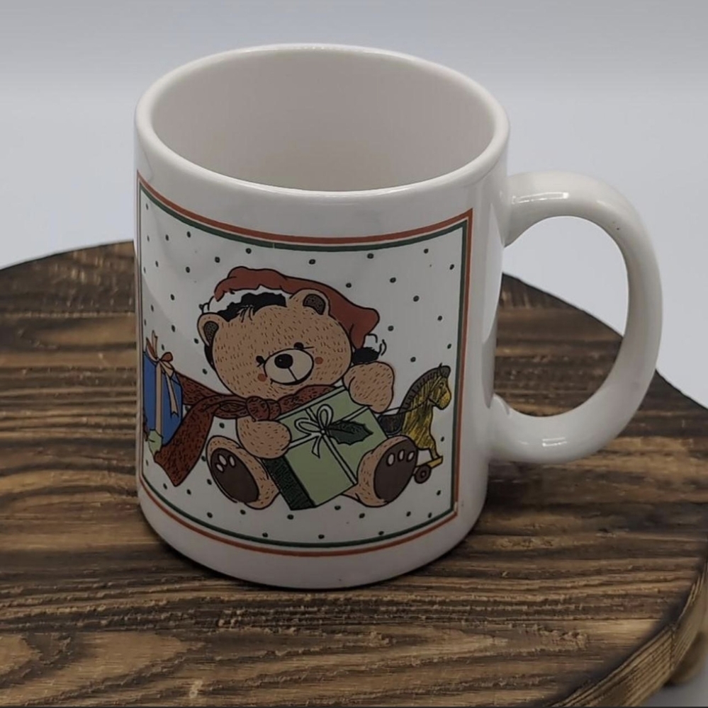 Vintage Teddy bear Christmas mug